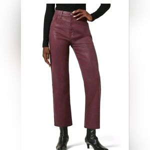 Hudson Noa Red Rosewood Straight-Leg Crop Jeans SZ 26